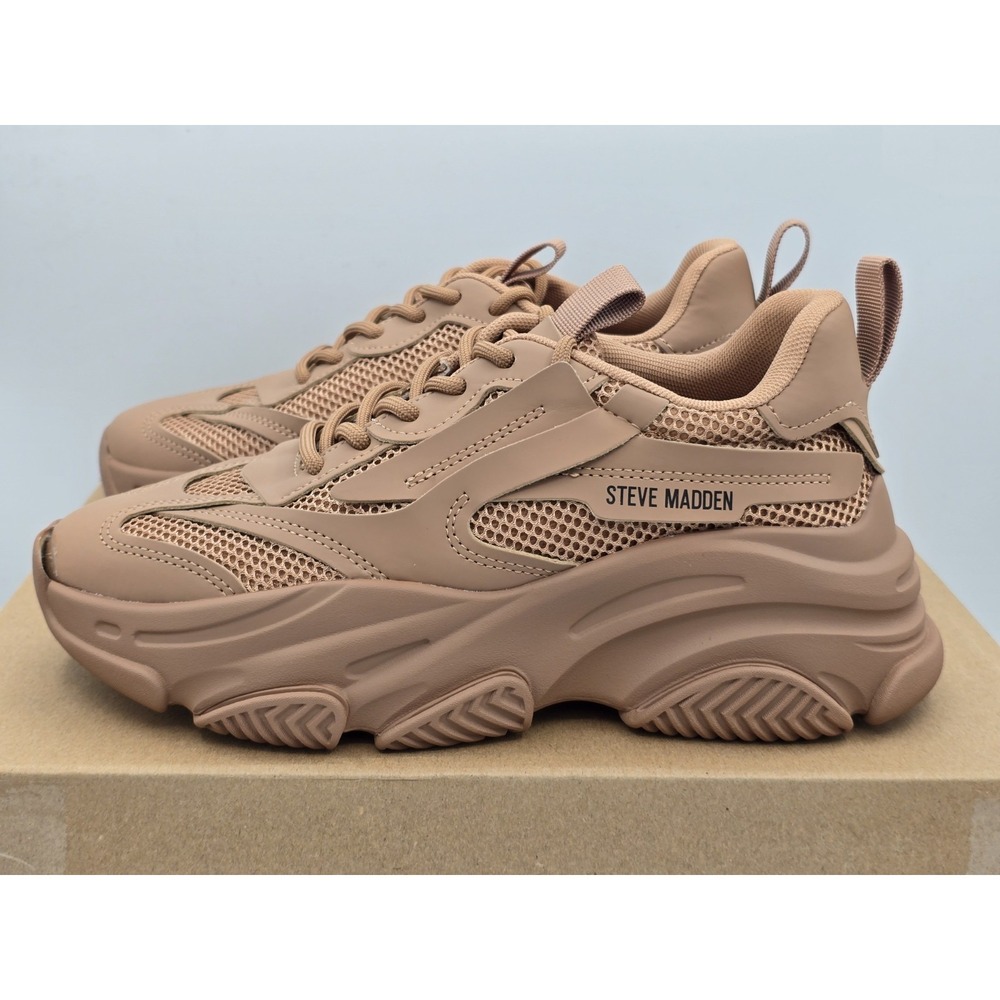 Womens Steve Madden Possession Sneakers - Almond Brown - Sz 7.5 - Picture 4 of 13